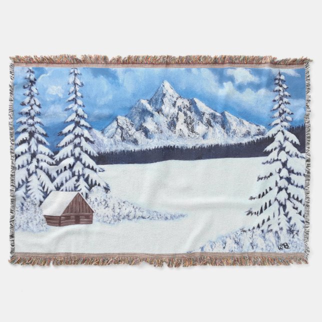 Cobertor de Lançamento Médio Cena de Inverno (Frente)