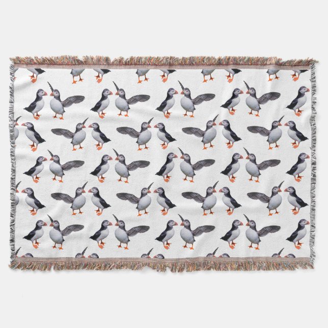 Cobertor de Lançamento Puffin Frenzy (Branco) (Frente)