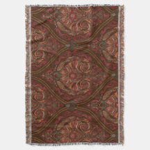 Cobertor de Lançar Marrom Vintage Paisley Mandala