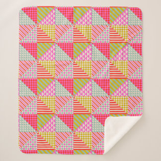 Cobertor de Leitura Colorido de Patchwork Sherpa p