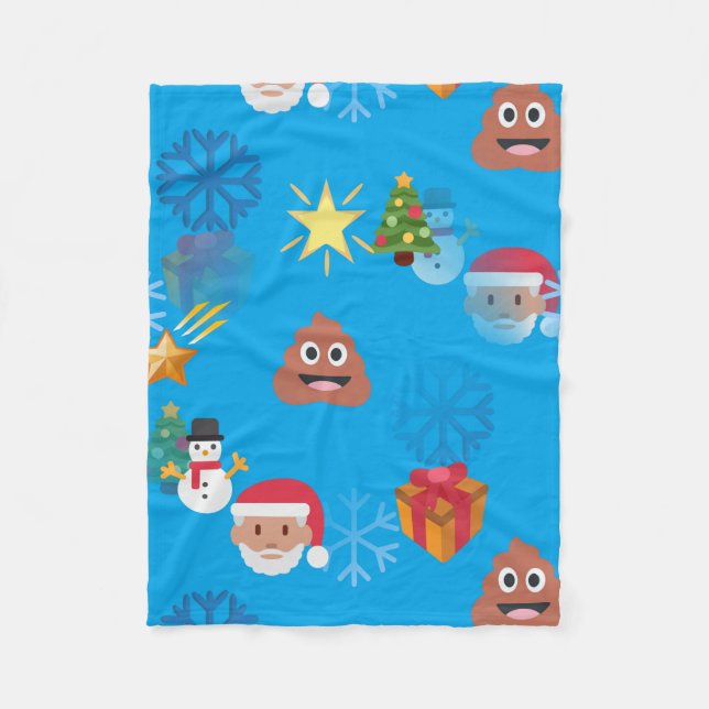 cobertor de natal de poop emoji (Frente)