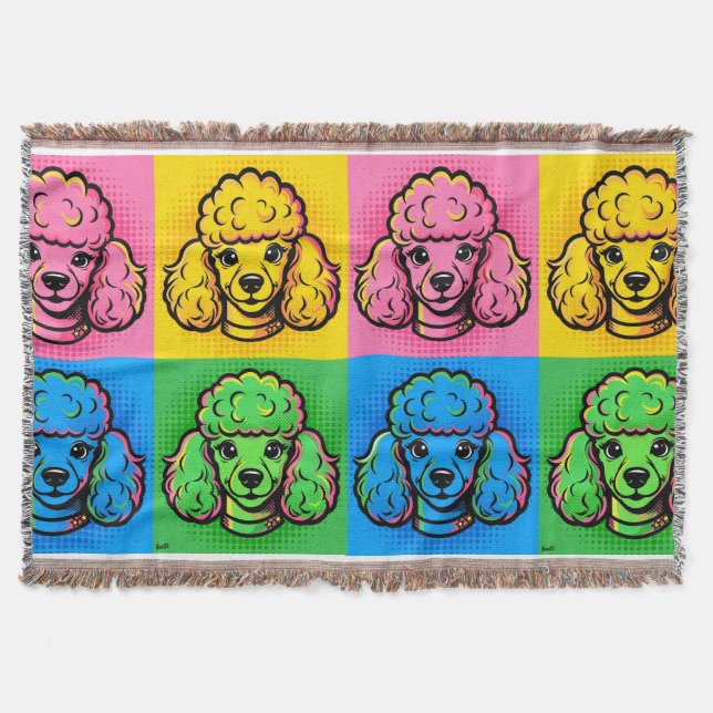 Cobertor de Poodle Pop Art (Frente)