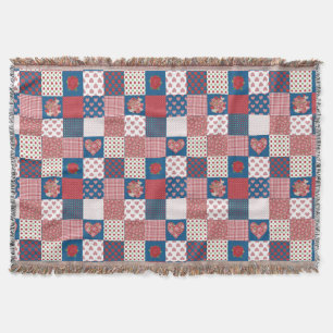 Cobertor de Retalhos Falsos Cozy Hearts and Roses