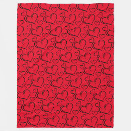 cobertor de sherpa grande, de coração vermelho e p