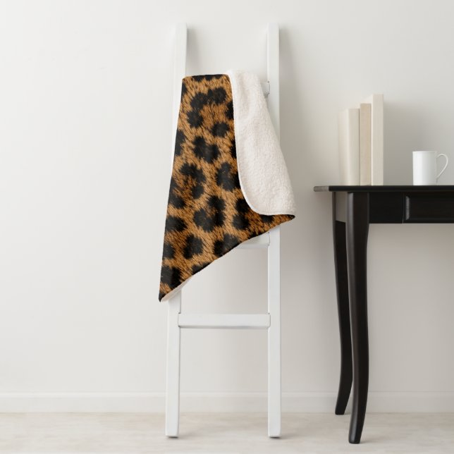 Cobertor de Sherpa Macio com Estampa de Leopardo n (In Situ)