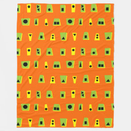 Cobertor De Velo 020216 - Green, Yellow and Black on Orange FF6600