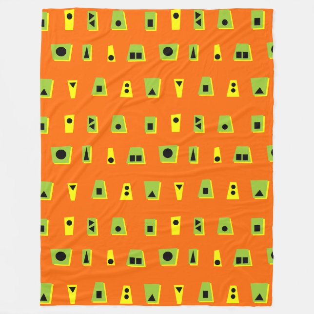 Cobertor De Velo 020216 - Green, Yellow and Black on Orange FF6600  (Frente)