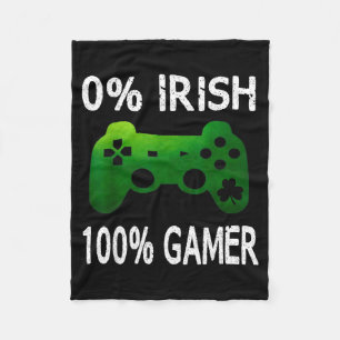 Cobertor De Velo 0% Irlandês 100% Gamer Vídeo Engraçado do Dia de S