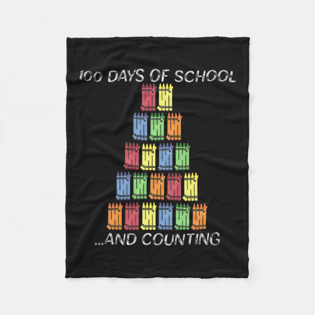 Cobertor De Velo 100º Dia 100 Dias De Crayons Escolares (Frente)