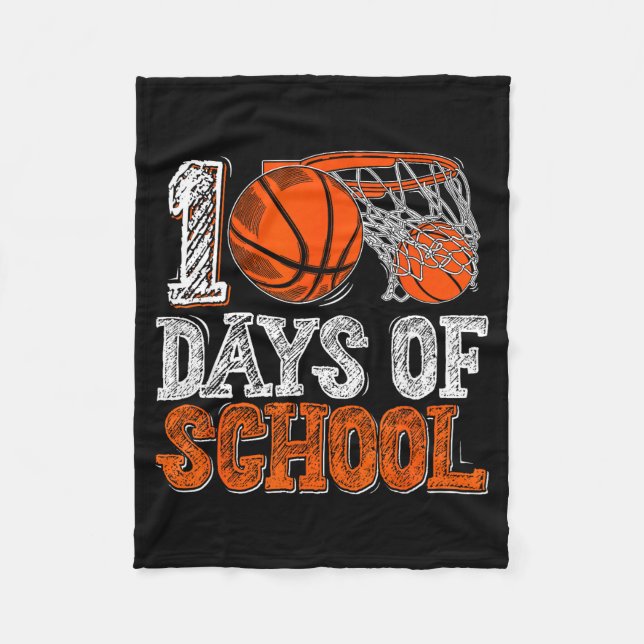 Cobertor De Velo 100º Dia De Basquete Escolar Infantil 100 Dias De  (Frente)