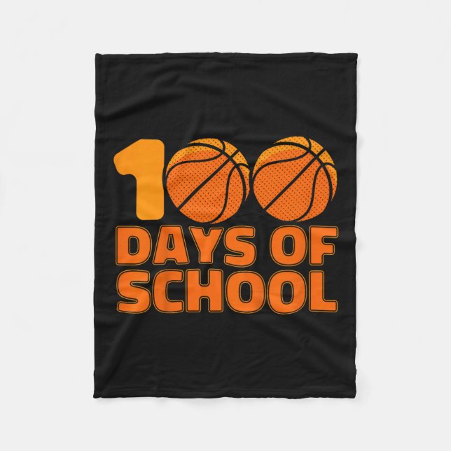Cobertor De Velo 100 Dias De Basquete Escolar 100º Dia Da Escola (Frente)