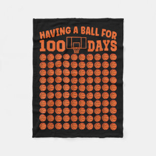 Cobertor De Velo 100 Dias De Basquete Escolar 100º Dia Para Rapazes