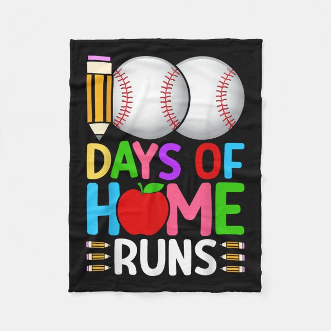 Cobertor De Velo 100 Dias De Casa Executa Baseball 100º Dia De (Frente)