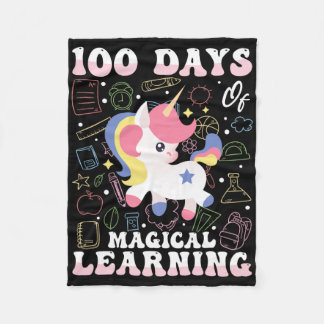 Cobertor De Velo 100 Dias De Design De Unicórnio De Ensino Mágico