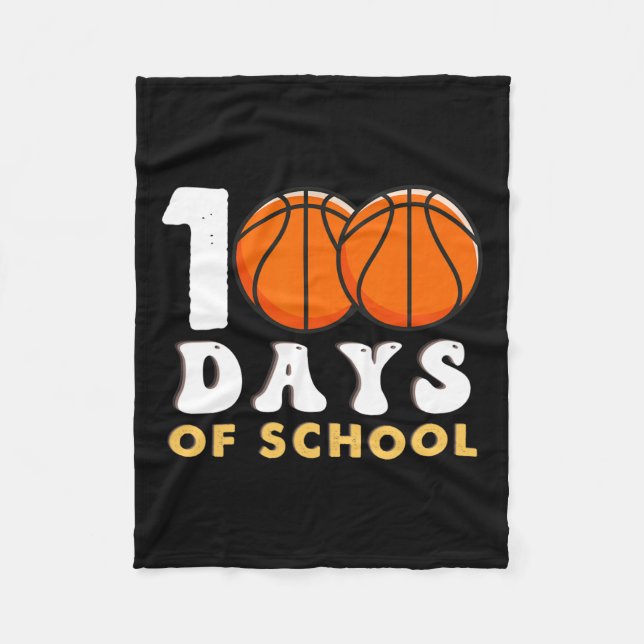Cobertor De Velo 100 Dias De Diversão De Professores De Basquete (Frente)