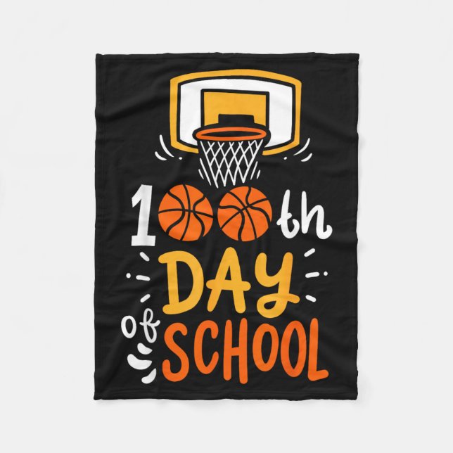 Cobertor De Velo 100 Dias De Escola Basquete (Frente)