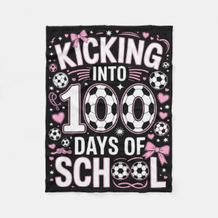 Cobertor De Velo 100 Dias De Escola Meninas Futebol Coquette Laço R