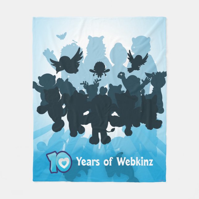 Cobertor De Velo 10 anos de silhueta de Webkinz (Frente)