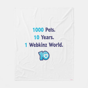 Cobertor De Velo 10 anos de Stats de Webkinz