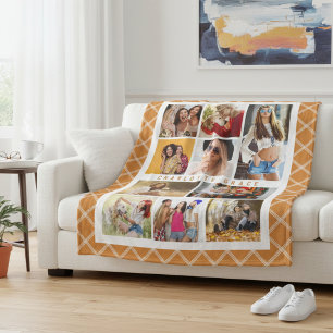 Cobertor De Velo 10 Foto Elegante Modern Brown Xadrez Nome do Na mo