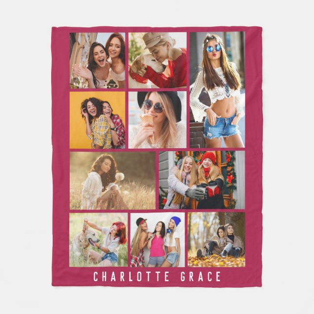 Cobertor De Velo 10 Foto: Simples Nome Mínimo Mínimo Maroon (Frente)