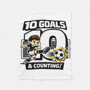 Cobertor De Velo 10 Gols E Contando Aniversário de Futebol Para Men