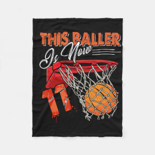 Cobertor De Velo 11 Birthday Bysketbyll Diversão 11 Anos Crianças G