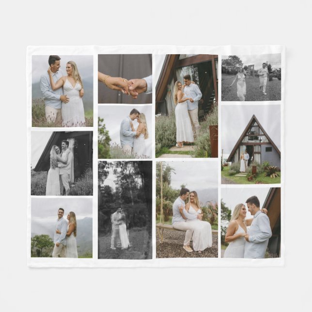 Cobertor De Velo 11 Colagem de Fotos Exclusiva Personalizada Minima (Frente (Horizontal))