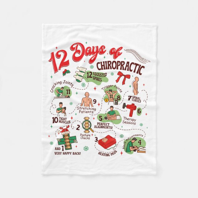 Cobertor De Velo 12 Days Of Chiropractic Christmas Chiropractor  (Frente)