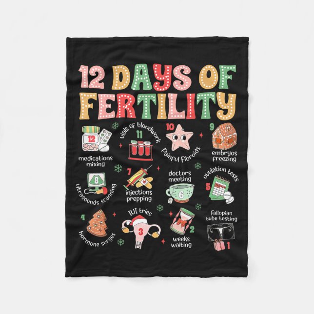 Cobertor De Velo 12 Days Of Fertility Ivf Nurse Christmas Ob Gyn Tr (Frente)