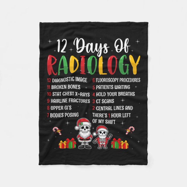 Cobertor De Velo 12 Dias De Radiologia Xmas Rad Tech No Natal (Frente)