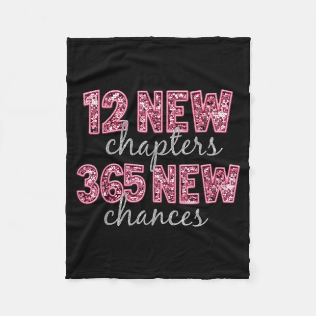 Cobertor De Velo 12 New Chapters 365 New Chances Happy New Year Par (Frente)