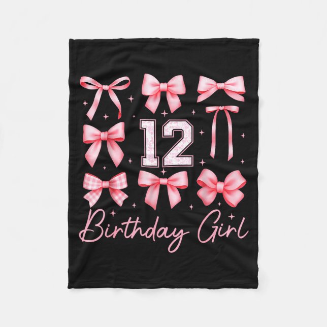 Cobertor De Velo 12th Birthday Girl Coquette Bow Floral Toile 12 Ye (Frente)