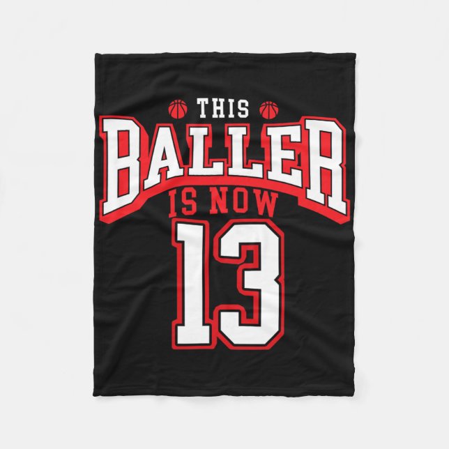 Cobertor De Velo 13 Birthday Bysketbyll Com Mais De 13 Anos (Frente)