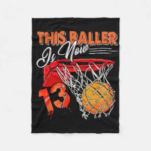 Cobertor De Velo 13 Birthday Bysketbyll Diversão 13 Anos Crianças