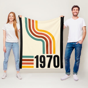 Cobertor De Velo 1970 Banheta retrógrada Rainbow Vintage Blanket