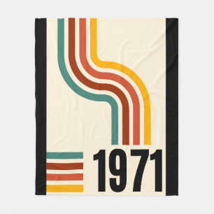 Cobertor De Velo 1971 Retro Stripe Rainbow 54º Aniversário
