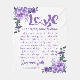 Cobertor De Velo 1 Corinthians 13:4-8 O amor é a púrpura da pacient