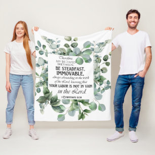 Cobertor De Velo 1 Corinthians 15:58 Inspirational Verse Eucalyptus