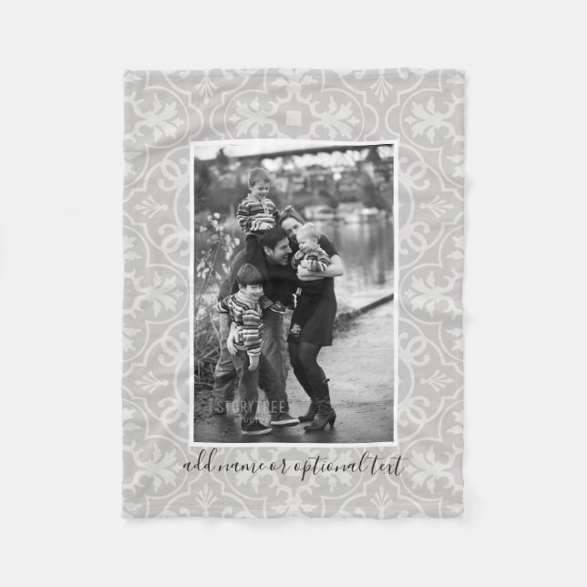 Cobertor De Velo 1 Foto com Padrão e Texto do Azulejo do Farmhouse (Frente)