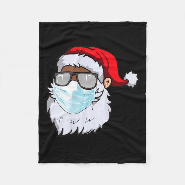 Cobertor De Velo 2020 Santa With Face Mask Black African American C (Frente)