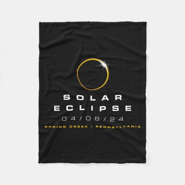 Cobertor De Velo 2024 Eclipse Solar Spring Creek Pensilvânia (Frente)
