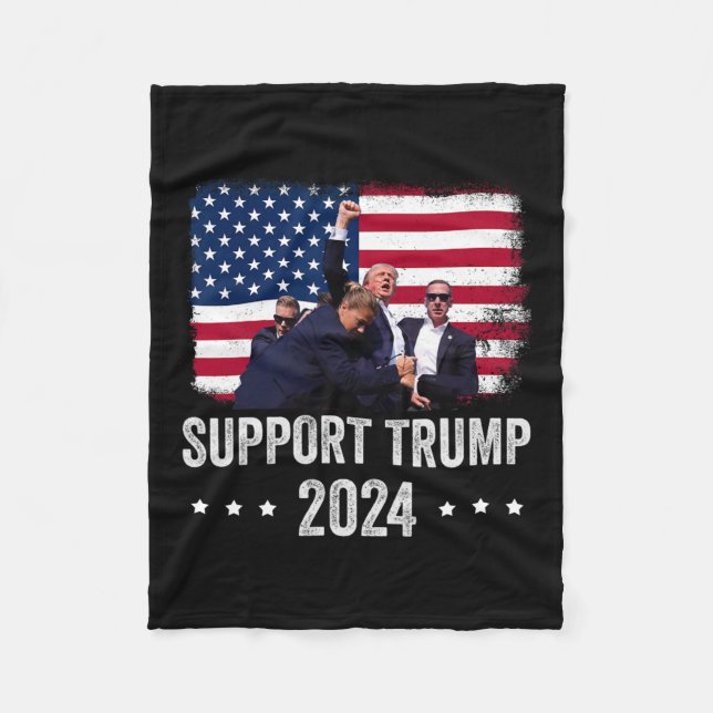 Cobertor De Velo 2024 - Support Trump - Reze Pela América (Frente)