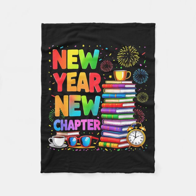 Cobertor De Velo 2026 Bookworm Funny Happy New Year Chapter Book Lo (Frente)