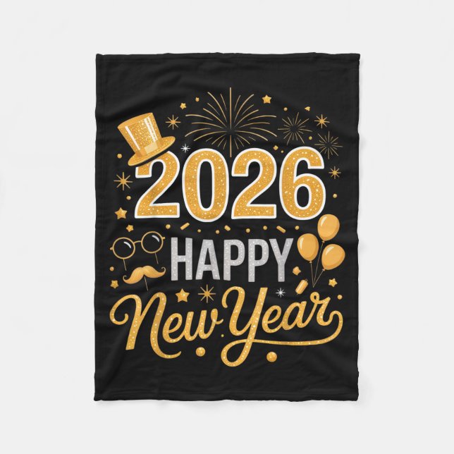 Cobertor De Velo 2026 Happy New Year Celebration For Party Enthusia (Frente)