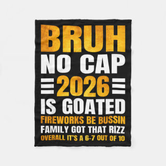 Cobertor De Velo 2026 New Year's Bruh No Cap Countdown Bussin Funny