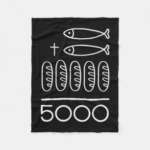 Cobertor De Velo 2 peixes 5 pães jesus alimenta os 5000 cristãos