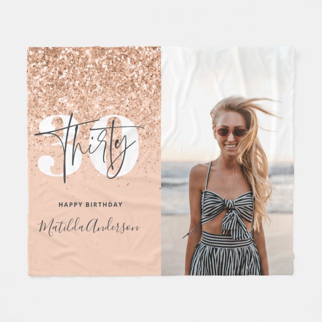 Cobertor De Velo 30 anos de aniversário de uma criança brilhante  (Frente (Horizontal))