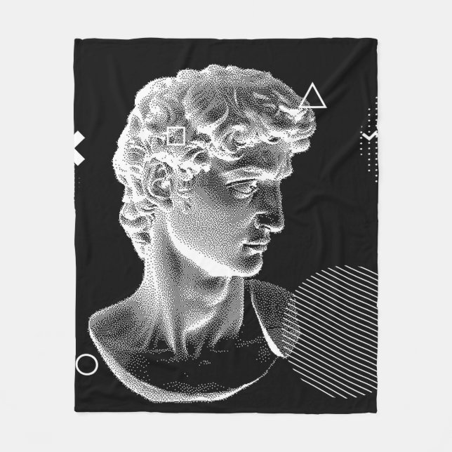 Cobertor De Velo 3D Anel da cabeça de David de Michelangelo na arte (Frente)