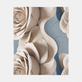 Cobertor De Velo 3d Rendered Roses In Shades Of Blue And White
